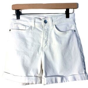 LC Lauren Conrad White Jean Shorts High-Waisted Relaxed Fit Cuffed Women’s 2.